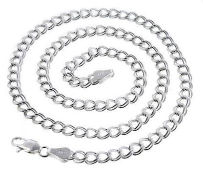  Silver Double Link Chain Charm Necklace