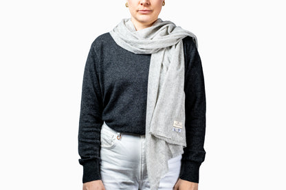 Silver Grey Pashmina Shawl – Lightweight Everyday Unisex Scarf GRIHA