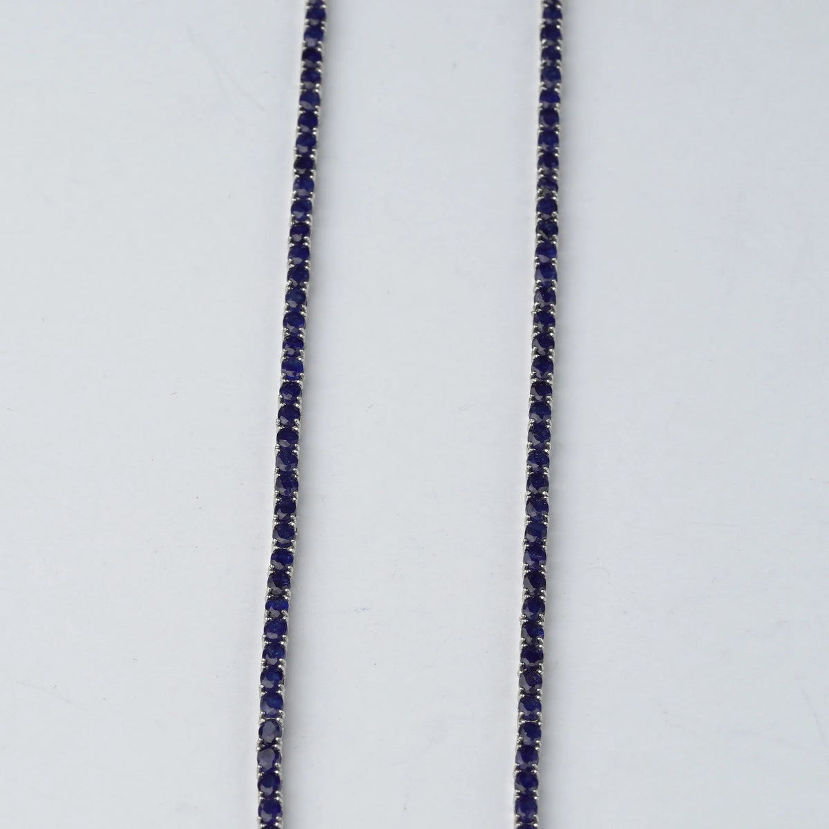 Sterling Silver Sapphire Tennis Necklace