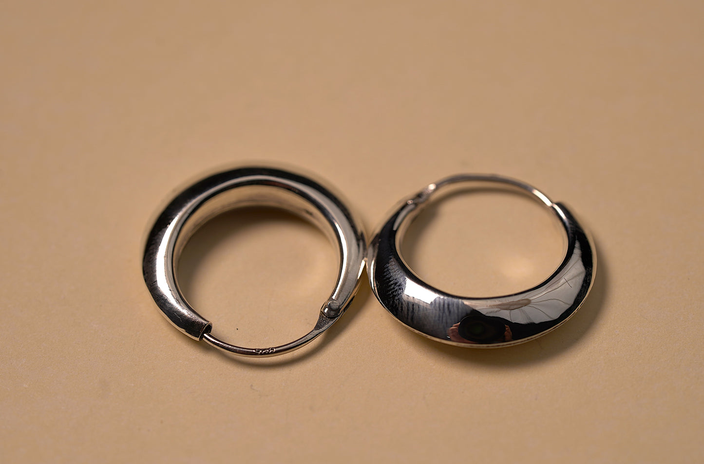 Smooth Silver Huggie Hoop Earrings - Griha Threads & Treasure