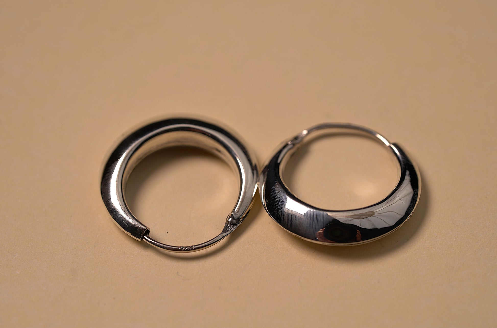 Smooth Silver Huggie Hoop Earrings - Griha Threads & Treasure
