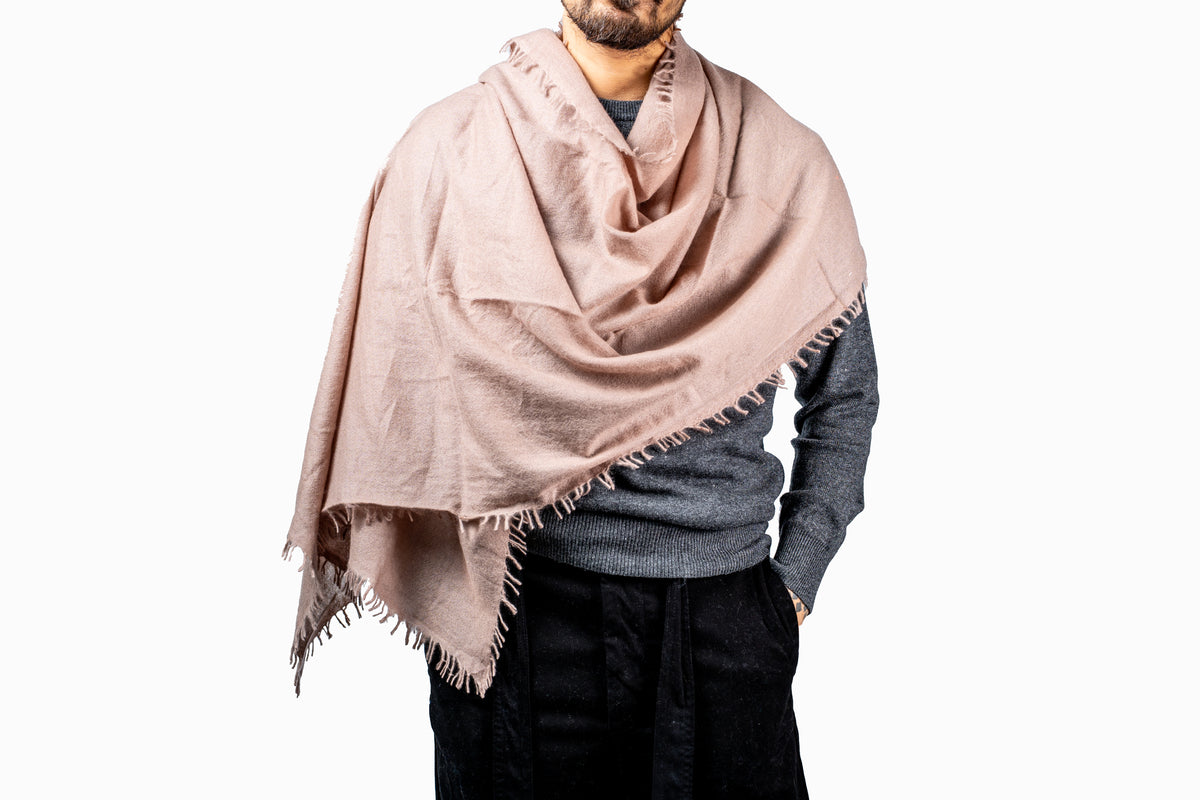 Soft Brown 100% Cashmere Shawl – Luxury Unisex Scarf