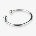 Sterling Silver Solid Cuff Bangle with Ball Ends