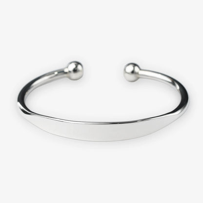 Sterling Silver Torque Bangle with Ball Ends