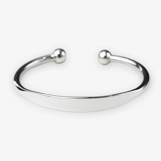 Sterling Silver Torque Bangle with Ball Ends
