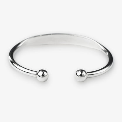 Sterling Silver Torque Bangle with Ball Ends