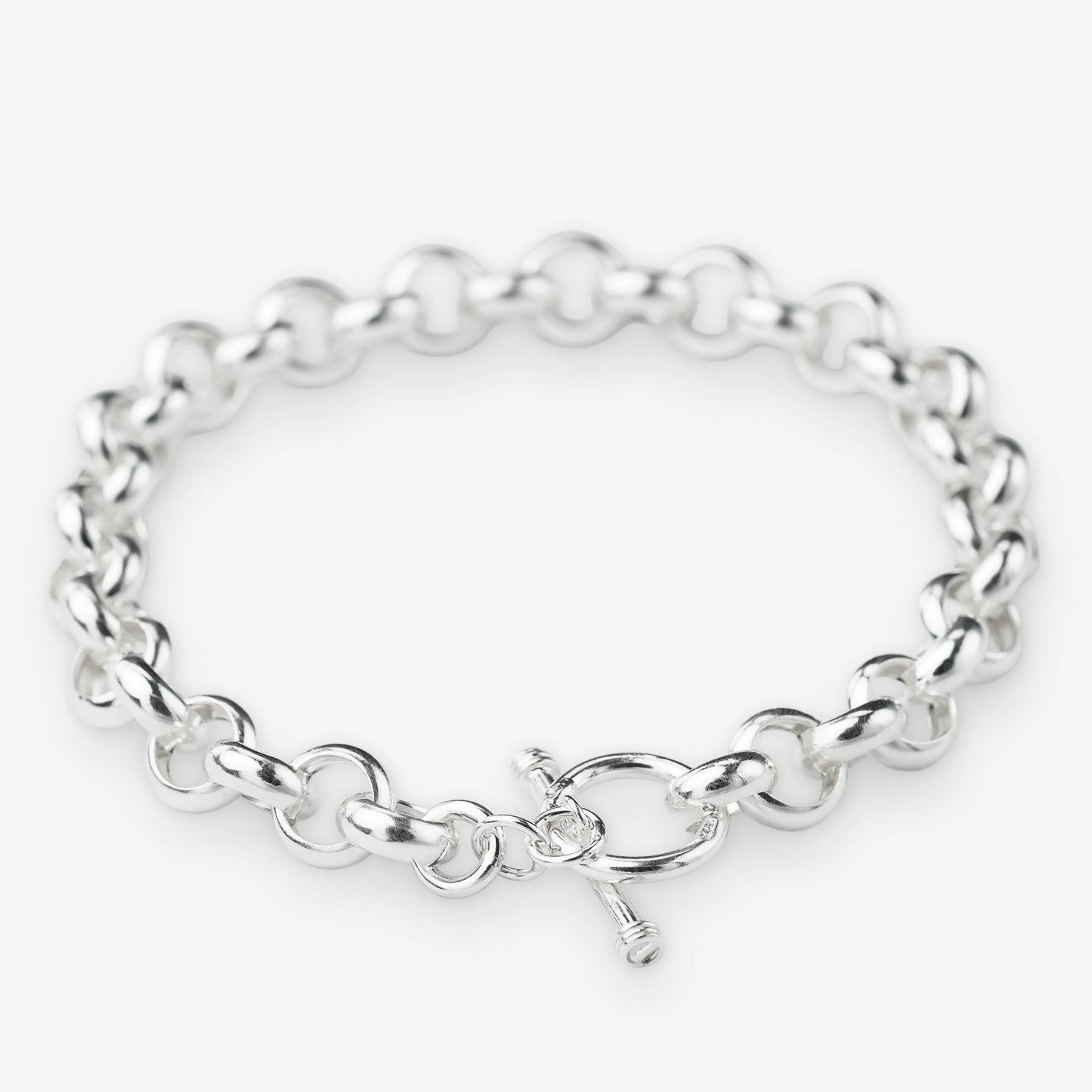 Sterling silver belcher chain bracelet minimalist design 8 inch