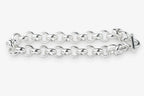 Sterling silver chain bracelet belcher chain design on a white background