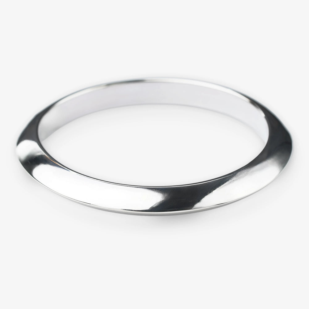 Silver bracelet on a white background concave design