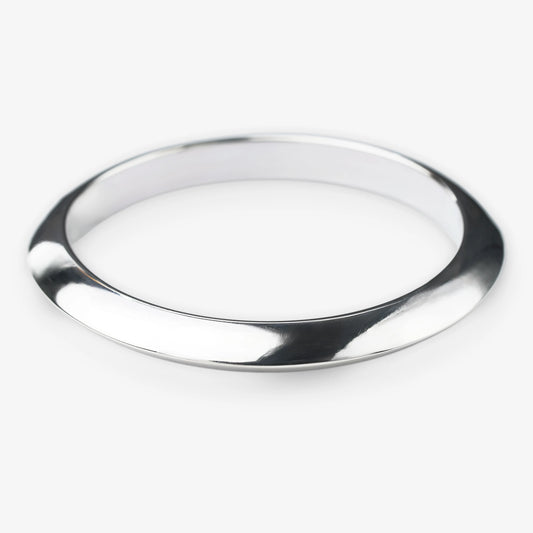 Silver bracelet on a white background concave design