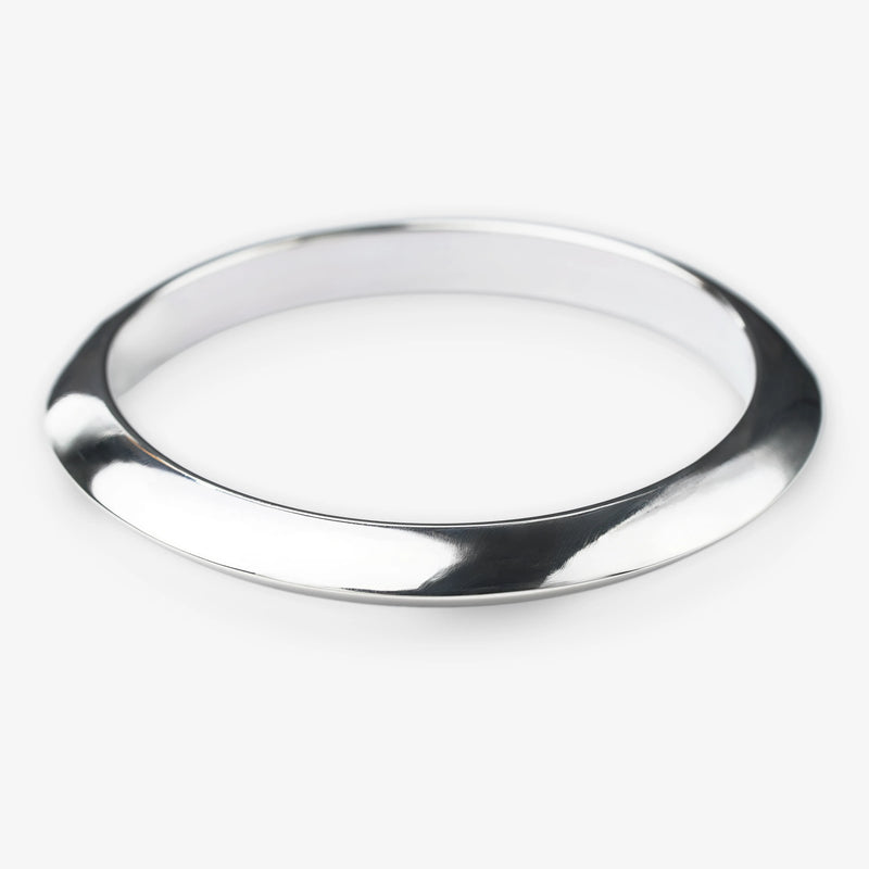Silver bracelet on a white background concave design