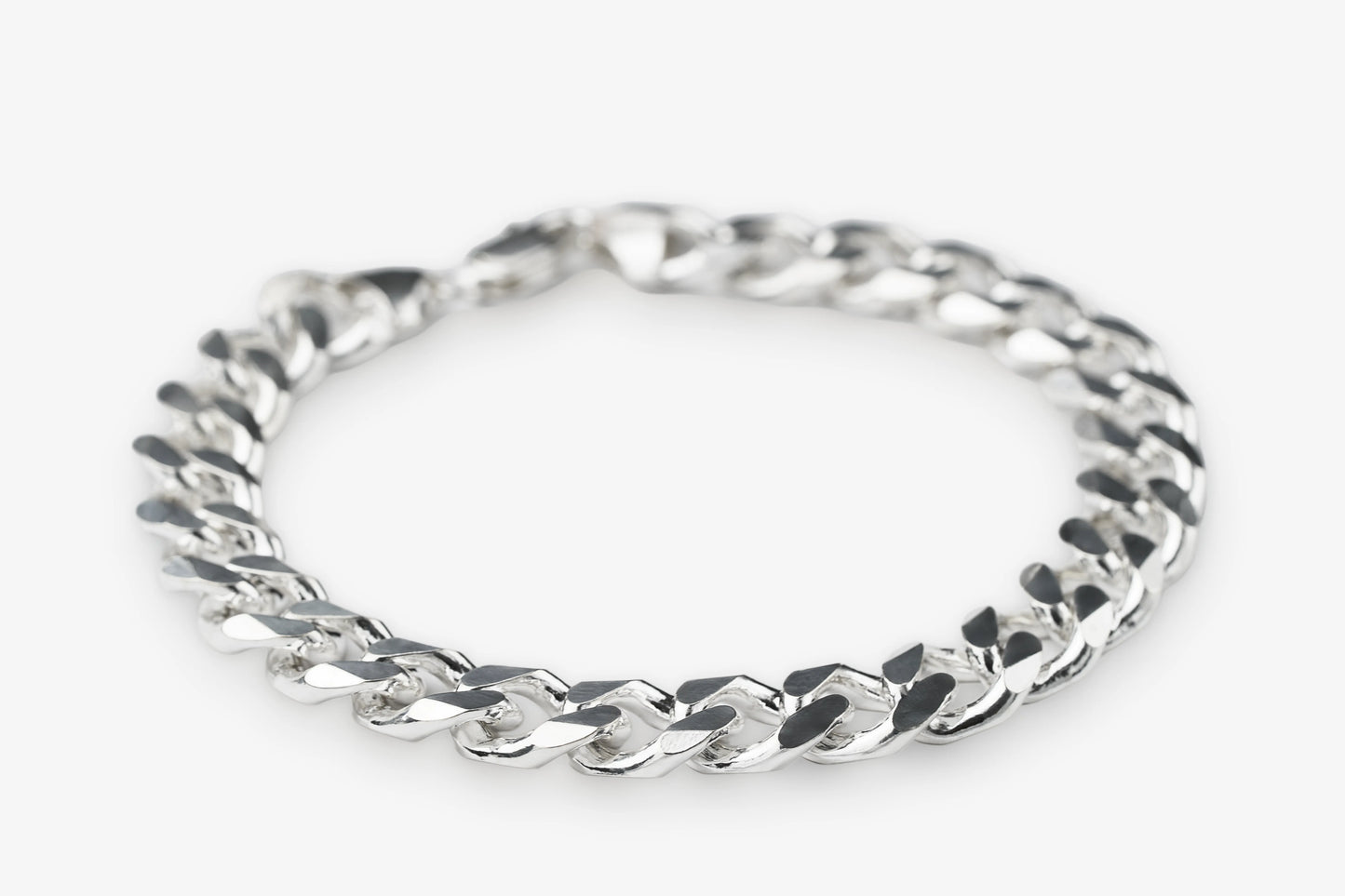 Sterling Silver Cuban Chain Bracelet 9.6mm