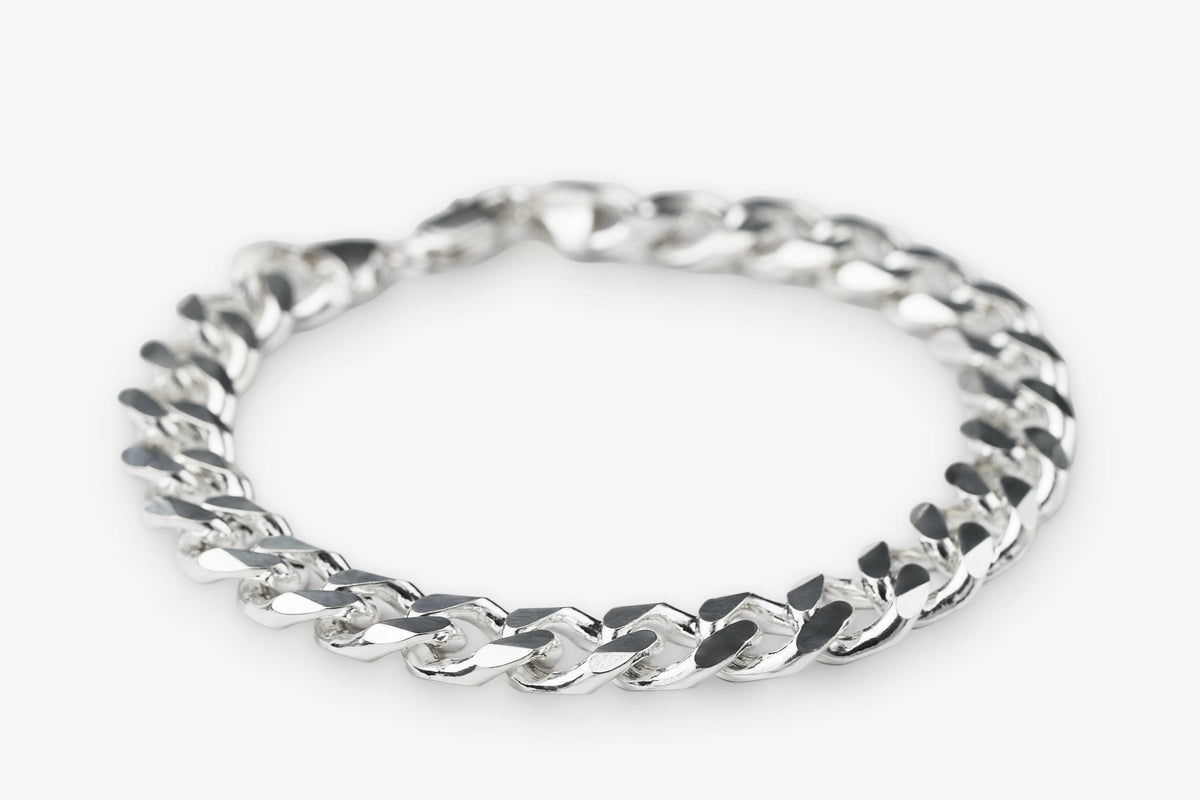 Sterling Silver Cuban Chain Bracelet 9.6mm