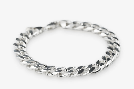Sterling Silver Cuban Chain Bracelet 9.6mm
