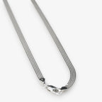 Sterling Silver Solid Mesh Necklace 20 inch on white background