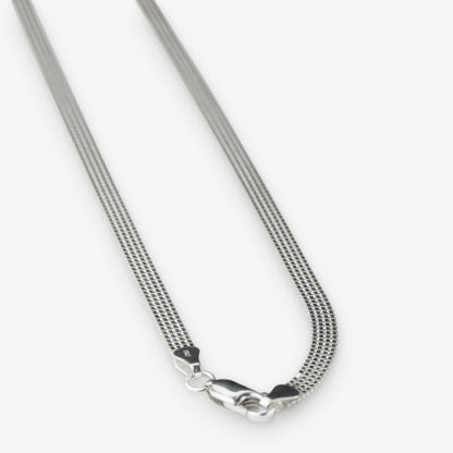 Sterling Silver Solid Mesh Necklace 20 inch on white background
