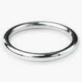 Sterling Silver Solid Simple Round Bangle Bracelet with Mirror Finish
