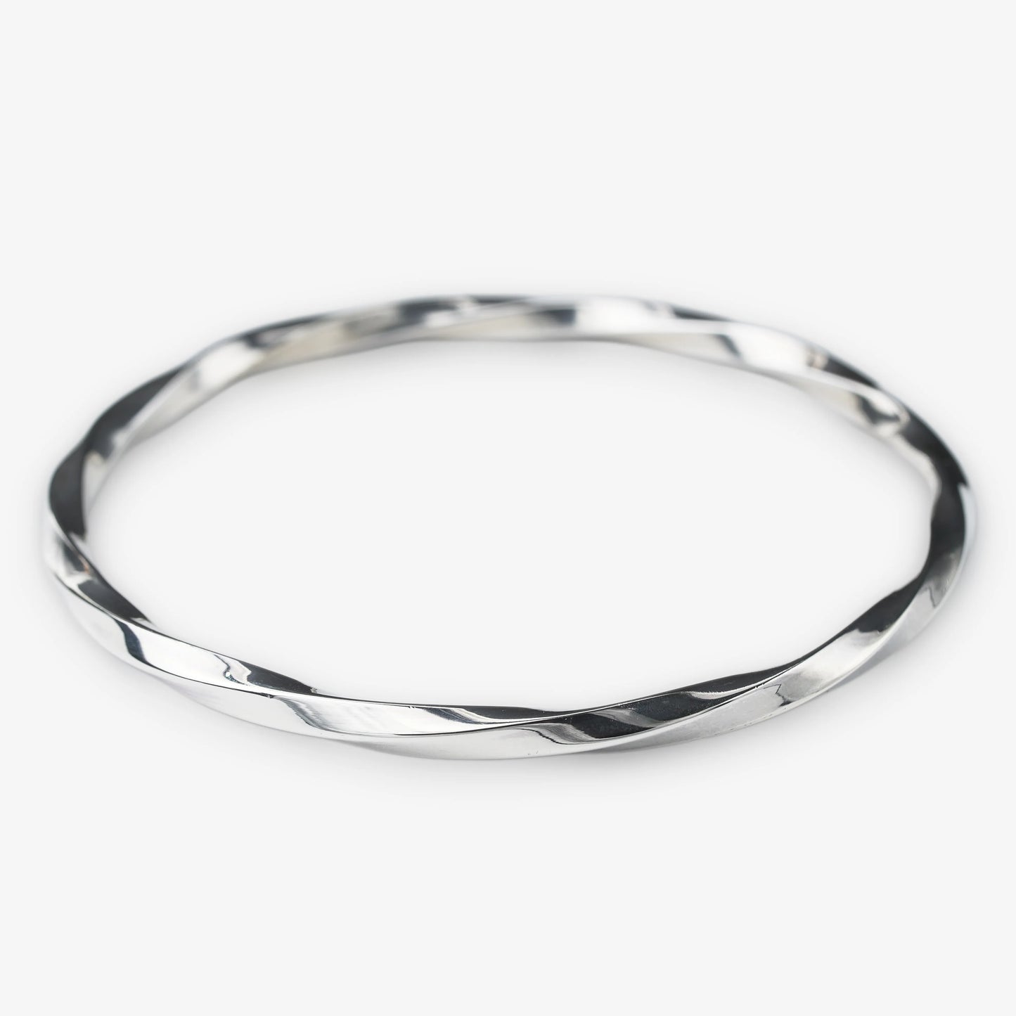 Sterling silver wavy thin bangle abstract design