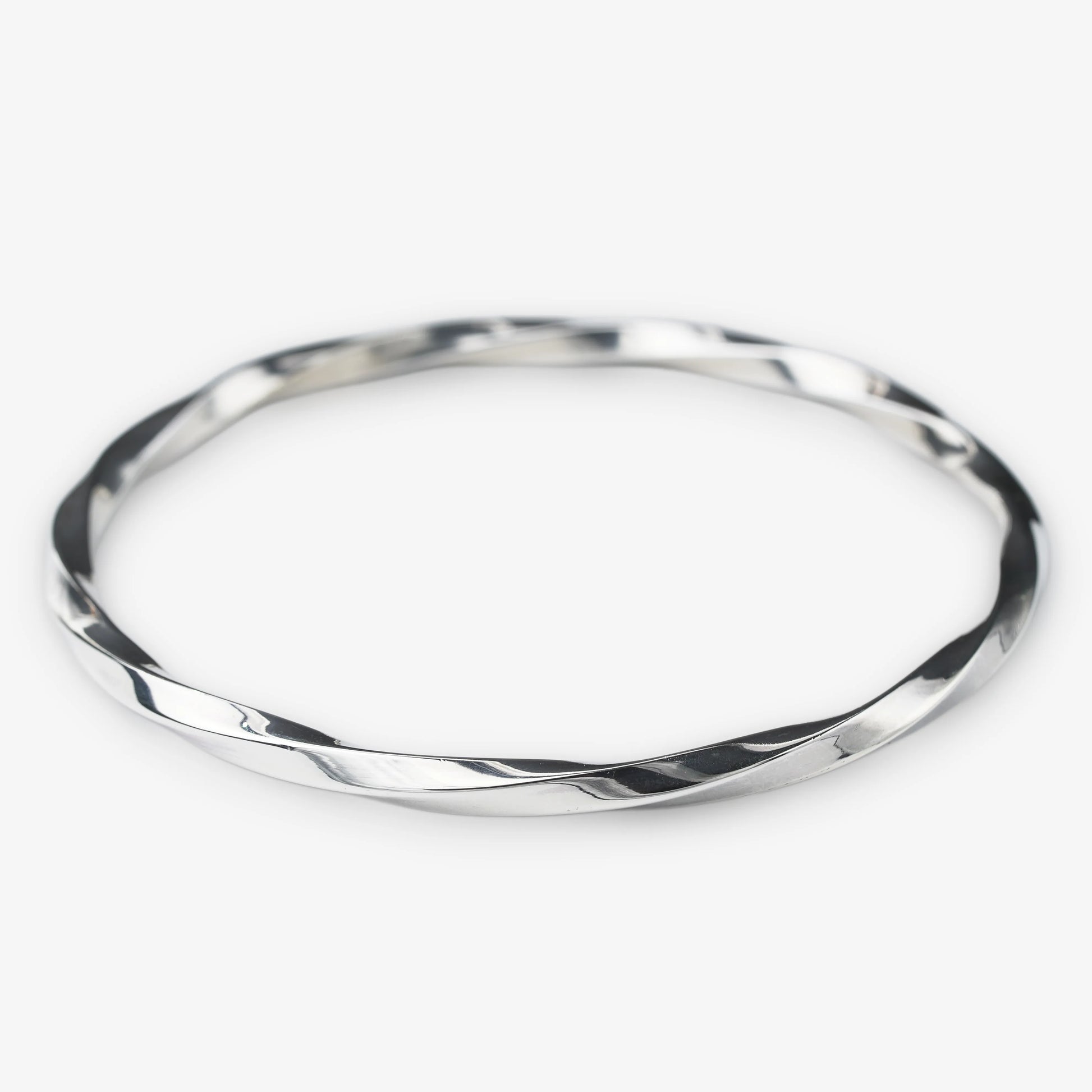 Sterling silver wavy thin bangle abstract design
