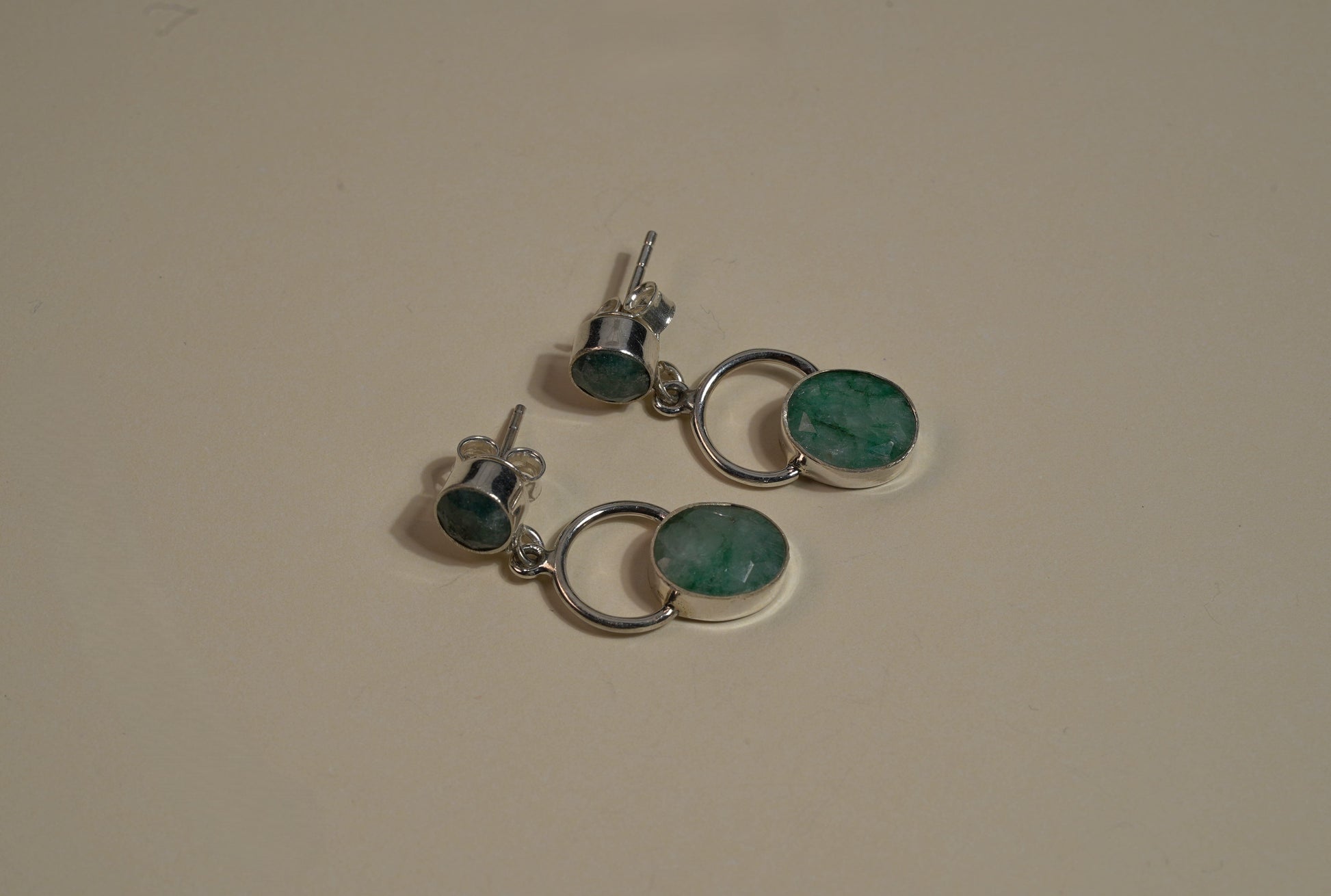 Sterling Silver Aventurine Stone Drop Earrings