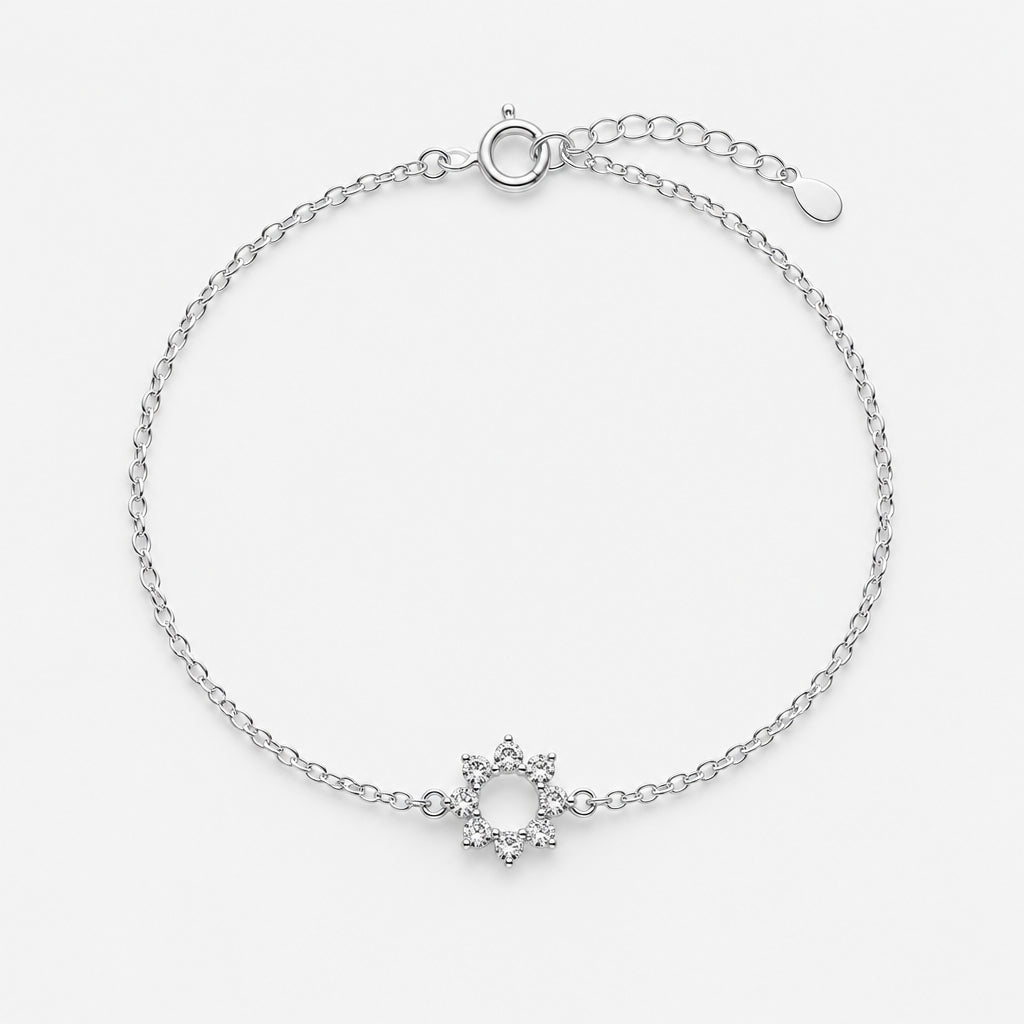 Sterling Silver Bracelet Flower Charm
