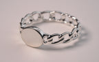 Sterling Silver Chain Signet Style Ring