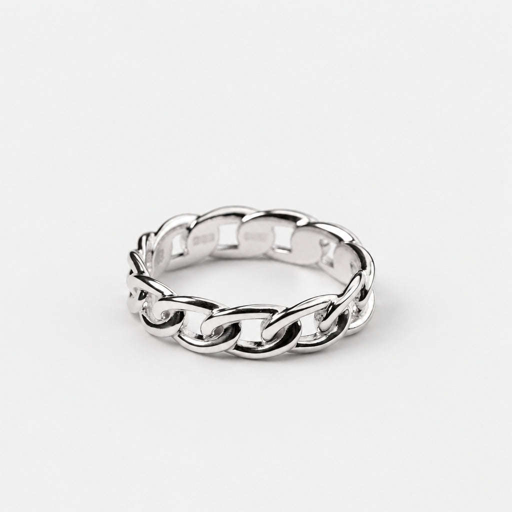 Sterling Silver Chunky Chain Ring