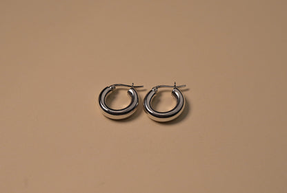 Sterling Silver Chunky Mini Hoop Earrings