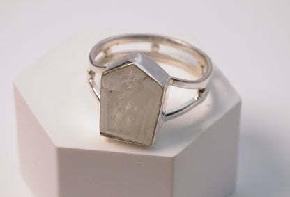 Sterling Silver Chunky White Moonstone Ring