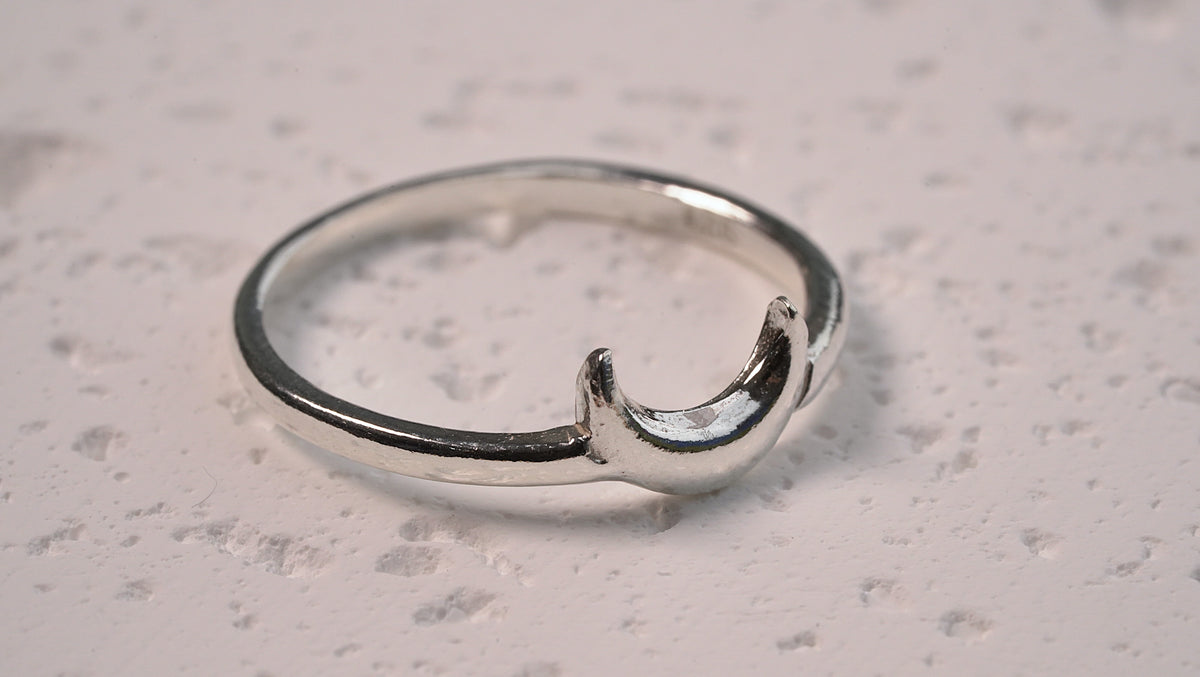 Sterling Silver Crescent Moon Ring