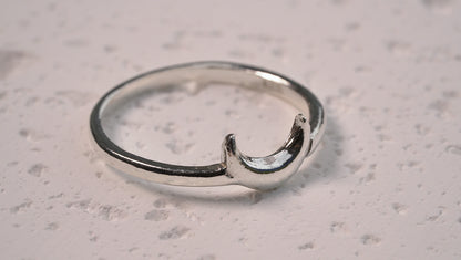 Sterling Silver Crescent Moon Ring