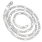 Sterling Silver Diamond-Cut Figaro Chain Necklace
