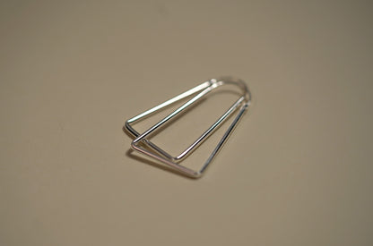 Sterling Silver Geometric Trapeze Shape Hoop Earrings