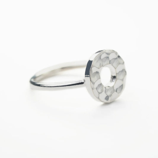 Sterling Silver Hammered Circle Ring