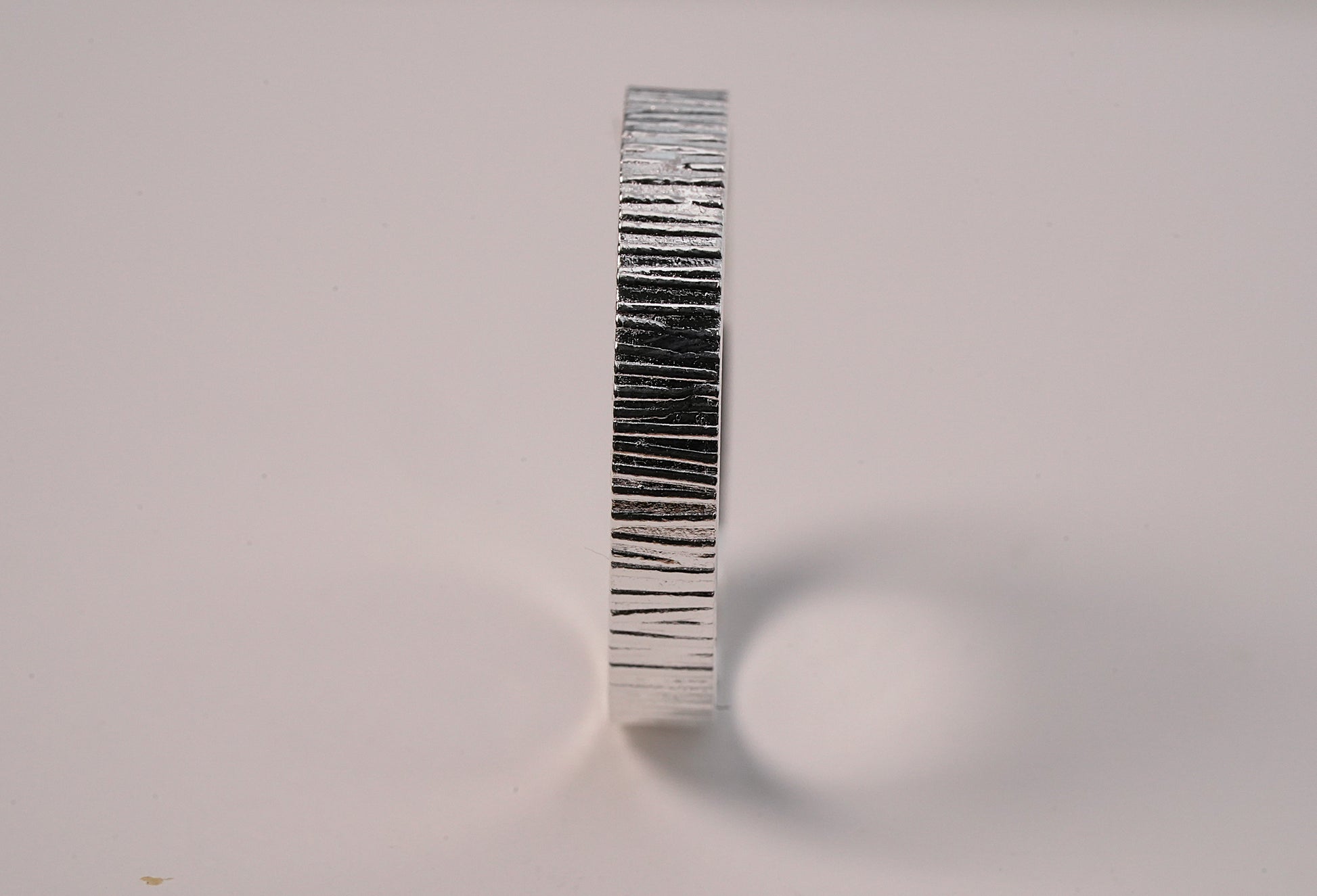 Sterling Silver Line Textured Ring Stackable