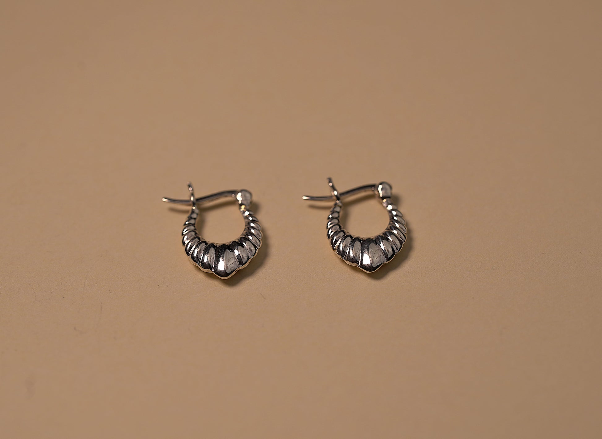 Sterling Silver Patterned Mini Drop Hoop Earrings
