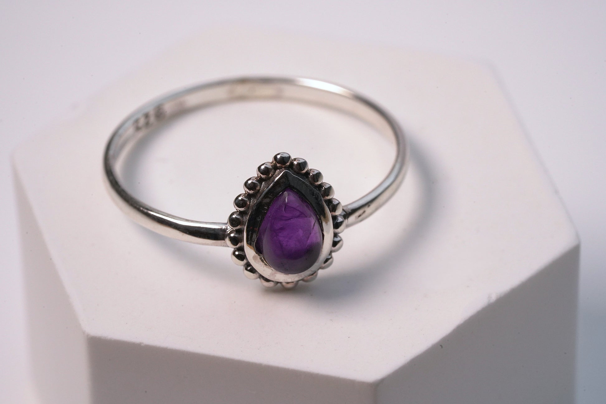 Sterling Silver Petite Amethyst Ring 