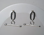 925 T-Bar Style Earrings Sterling Silver and Gold Plated