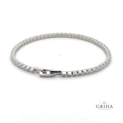 Sterling Silver Tennis Bracelet Princess Cut
