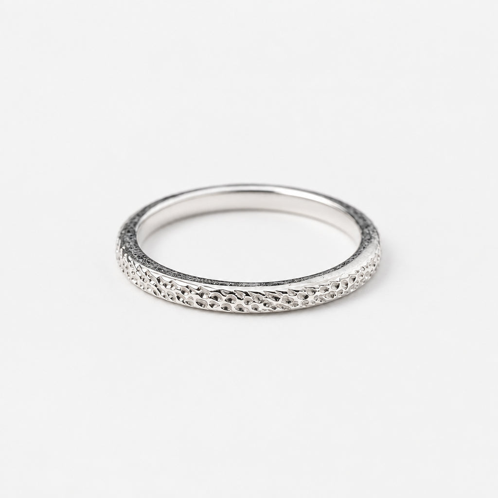 Textured Silver Stackable Ring - Griha Threads & Treasure