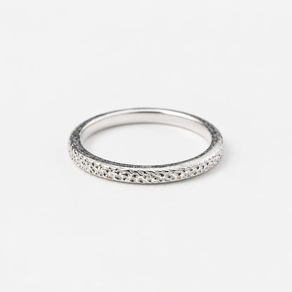 Textured Silver Stackable Ring - Griha Threads & Treasure