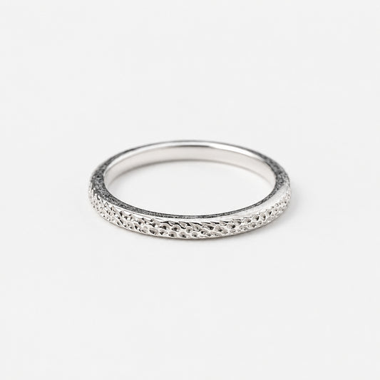 Textured Silver Stackable Ring - Griha Threads & Treasure