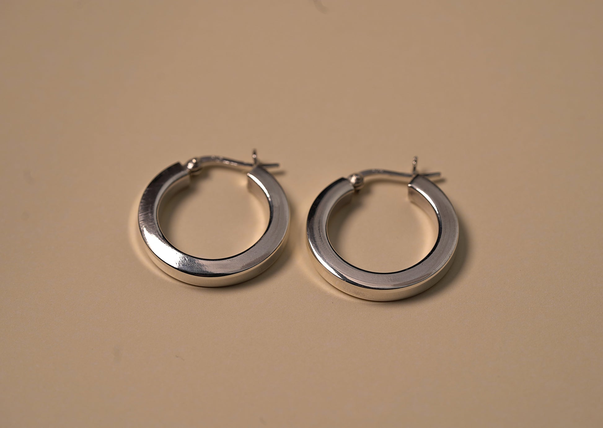 Thick Silver Statement Hoop Earing - Griha Threads & Treasure
