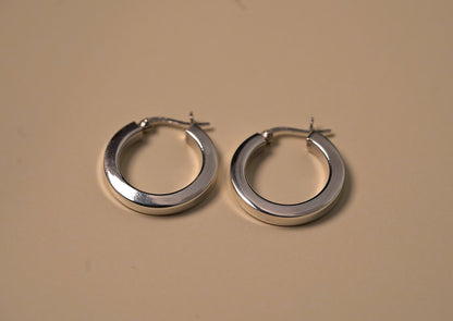 Thick Silver Statement Hoop Earing - Griha Threads & Treasure