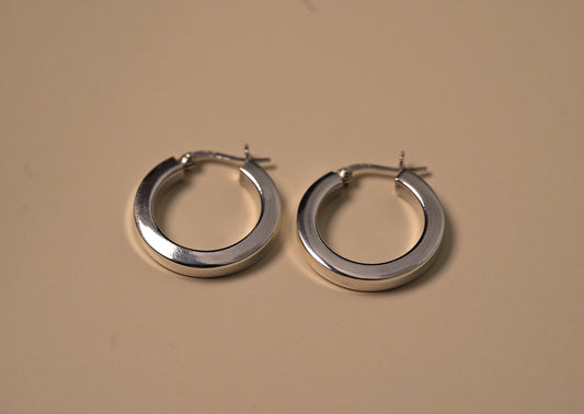 Thick Silver Statement Hoop Earing - Griha Threads & Treasure