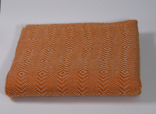 Thick Pashmina Shawl Orange Zig Zag Geometric Pattern
