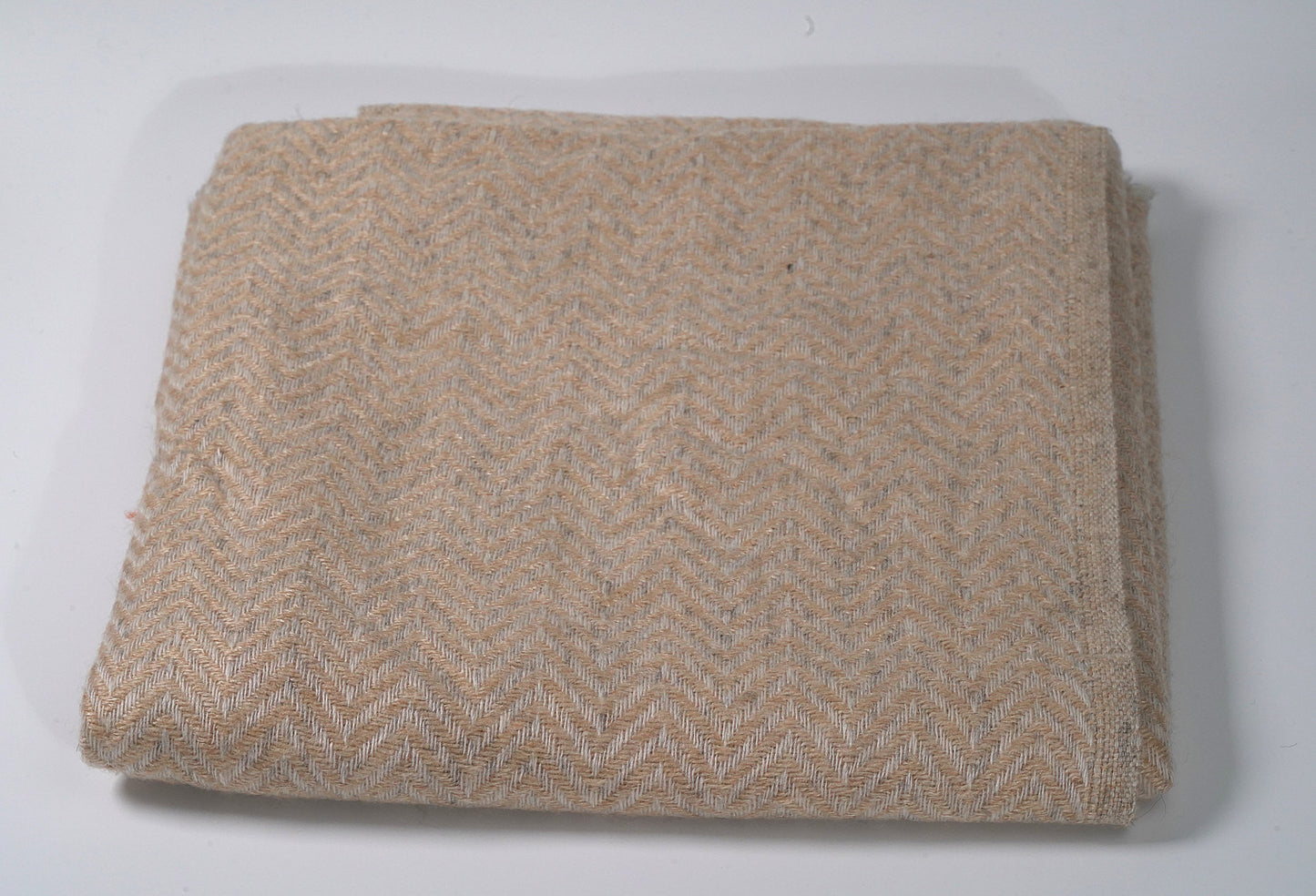 Thick Pashmina Shawl with Light Orange Zig Zag Design