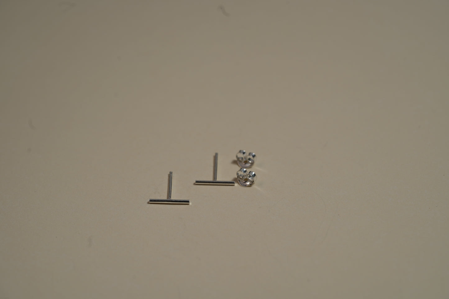 Thin T Shape Stud Earring - Griha Threads & Treasure
