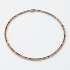Multi colour tourmaline gemstone set on beautiful sterling silver.