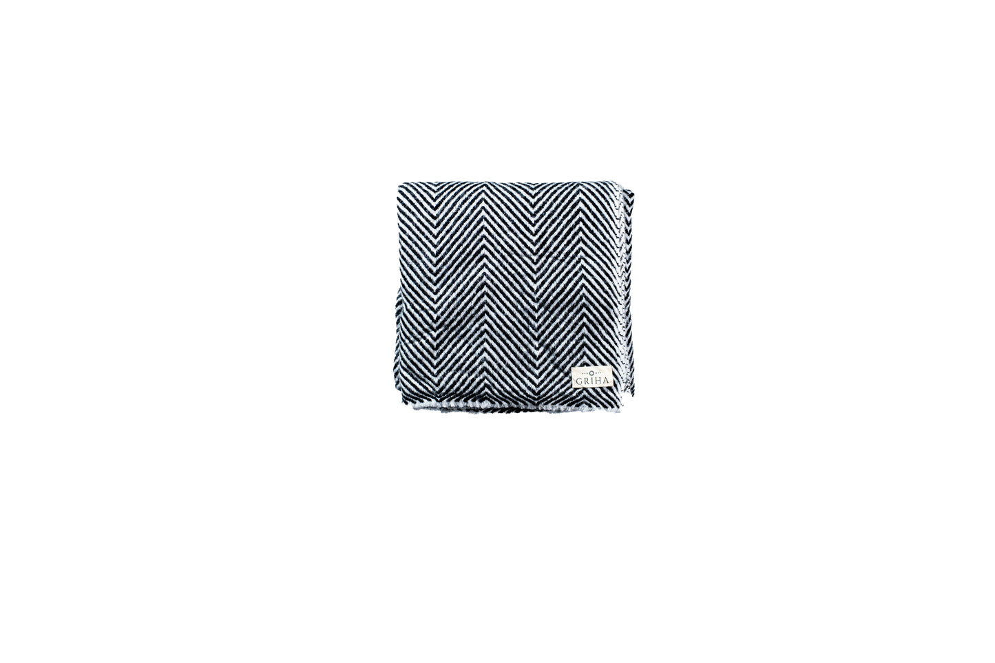 White and Black Herringbone Pashmina Shawl - GRIHA